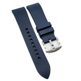 18mm, 20mm, 22mm, 24mm Straight End Navy Blue FKM Rubber Watch Strap, Quick Release Spring Bars