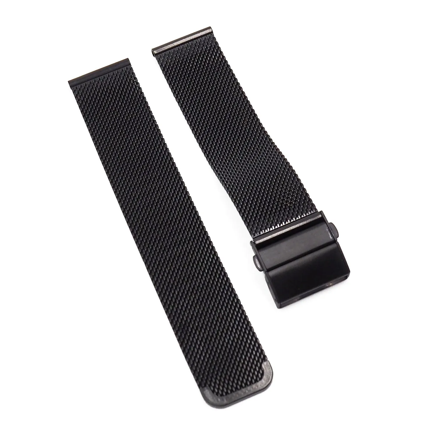 18mm, 20mm Straight End PVD Black Milanese Loop Watch Strap, Quick Release Spring Bars