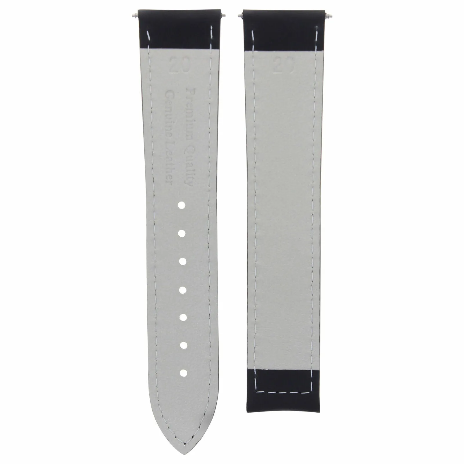 20MM LEATHER STRAP WATCH BAND FOR MAURICE LACROIX LC1008-SS001-130 MW BLACK