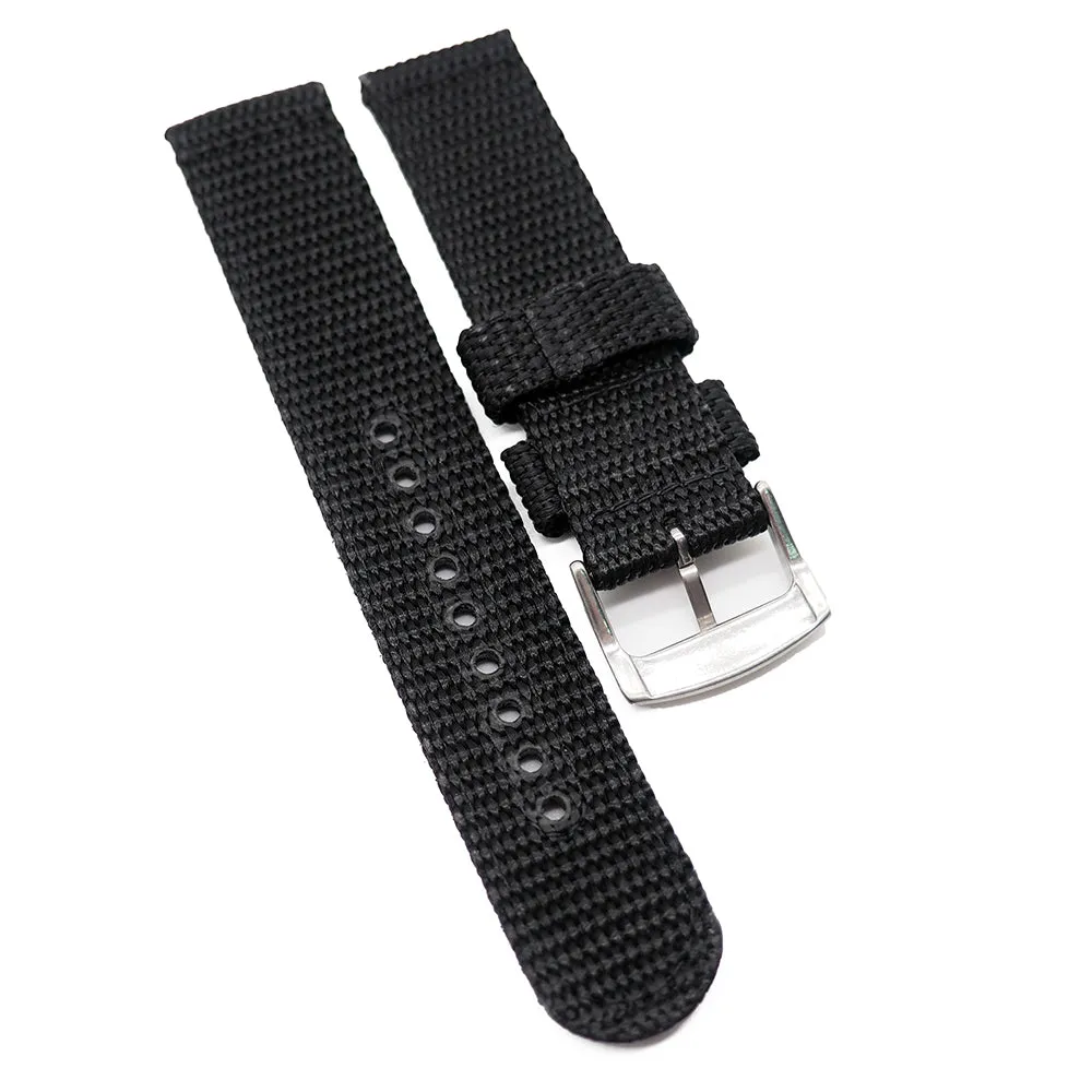 20mm Nylon Watch Strap For Seiko, Black / Army Green