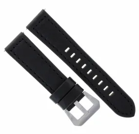 24MM COW LEATHER WATCH BAND STRAP FOR BREITLING NAVITIMER BENTLEY COLT BLACK