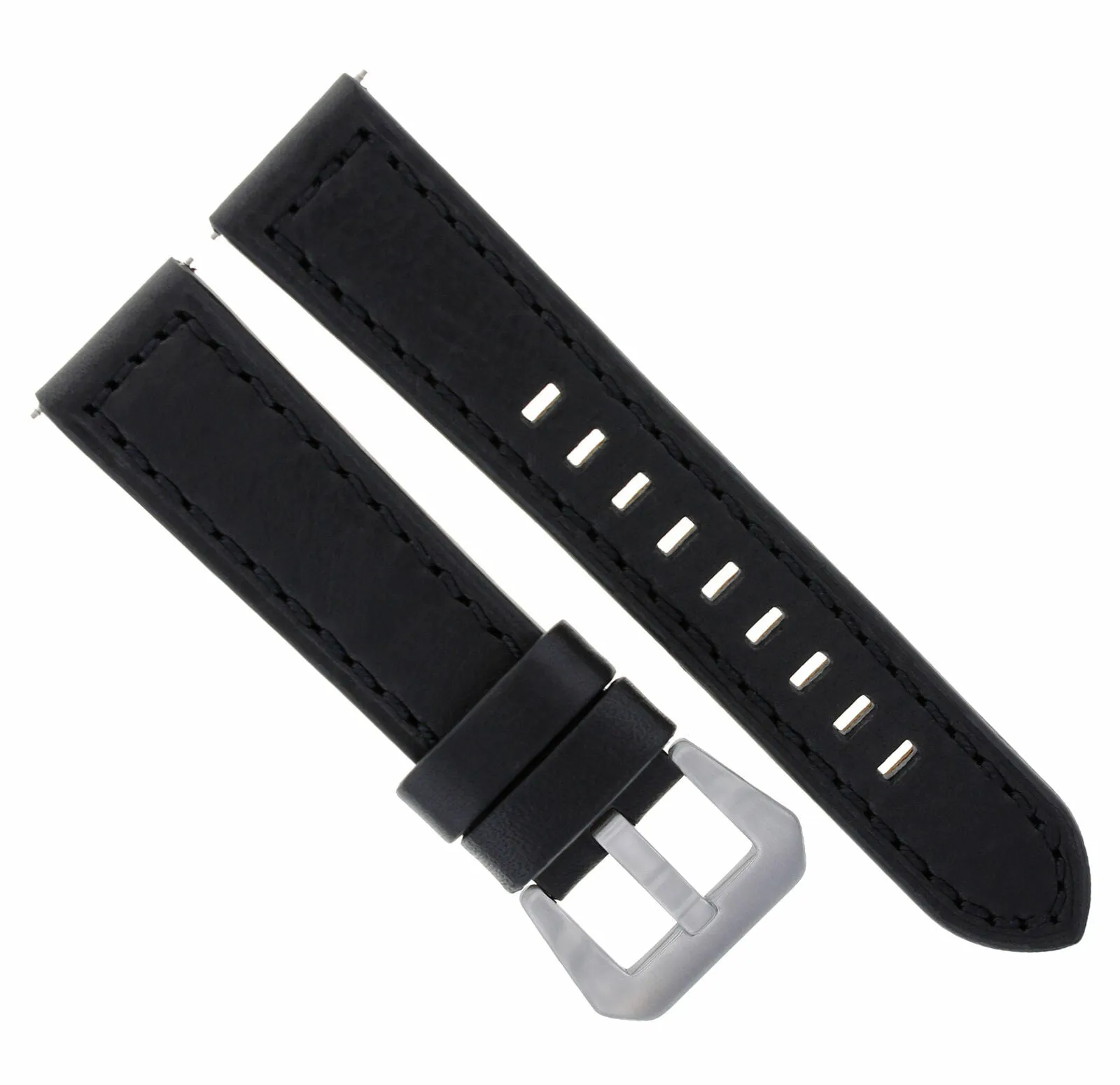 24MM COW LEATHER WATCH BAND STRAP FOR BREITLING NAVITIMER BENTLEY COLT BLACK