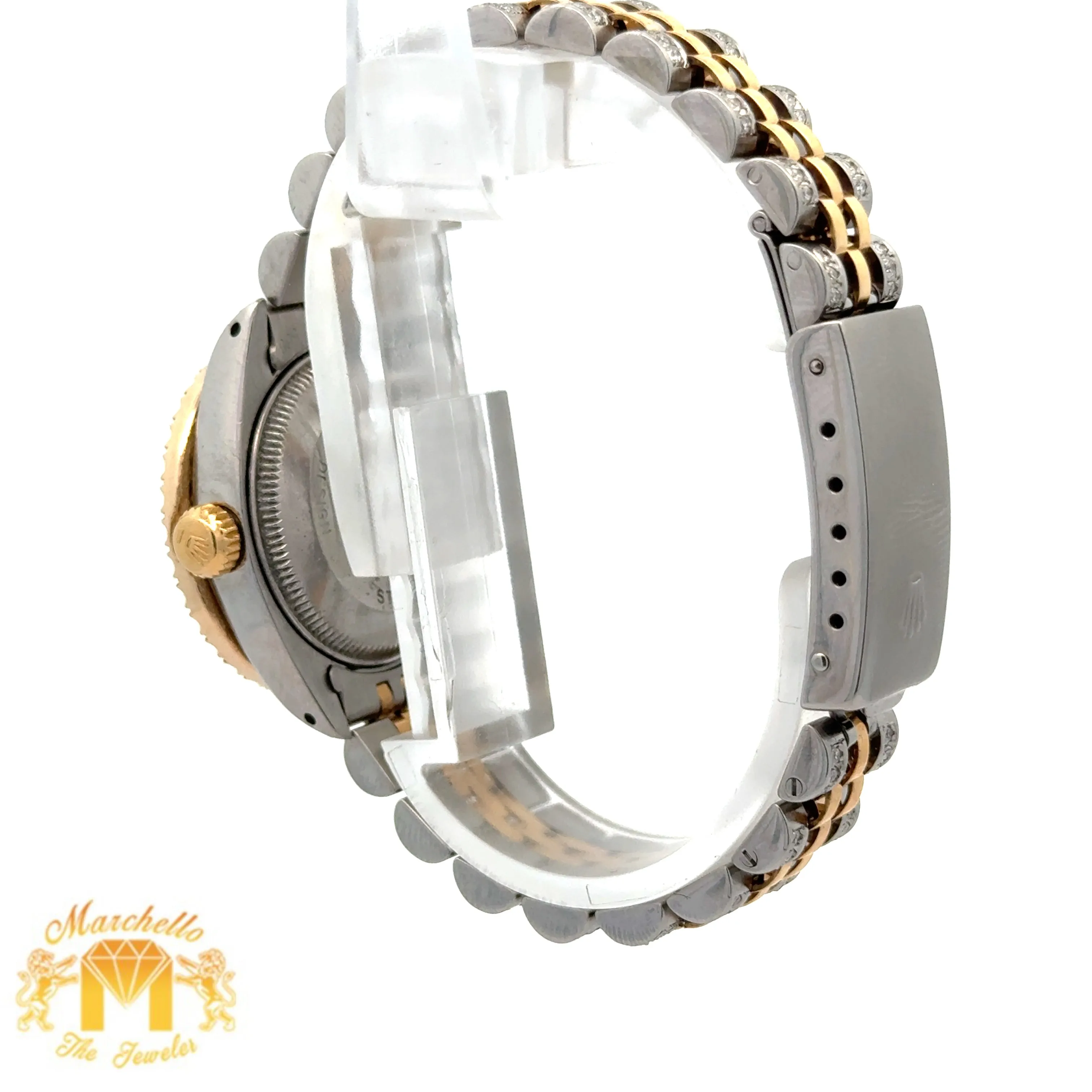 3ct diamonds Ladies` 26mm Rolex Diamond Watch with Two-Tone Jubilee Bracelet