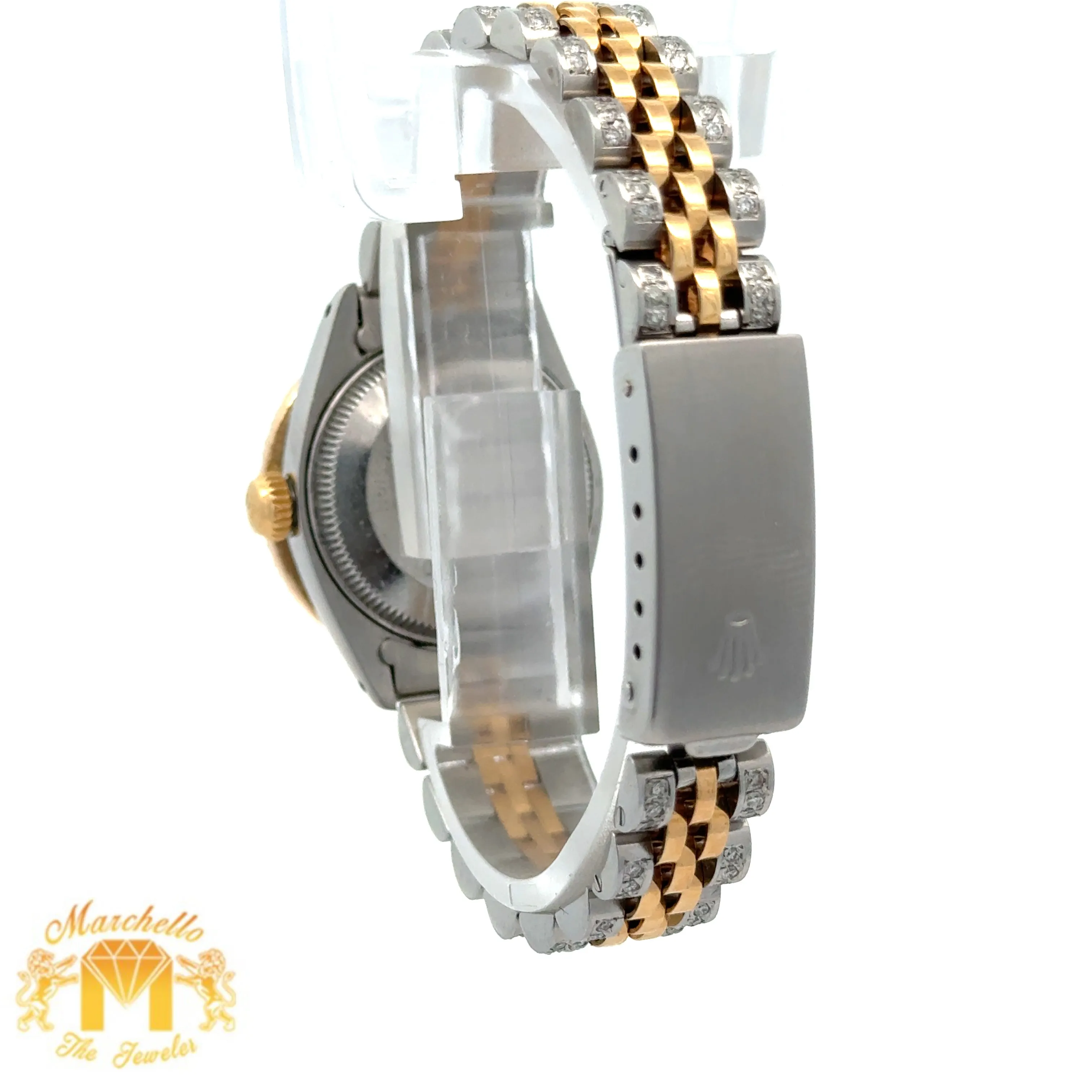 3ct diamonds Ladies` 26mm Rolex Diamond Watch with Two-Tone Jubilee Bracelet