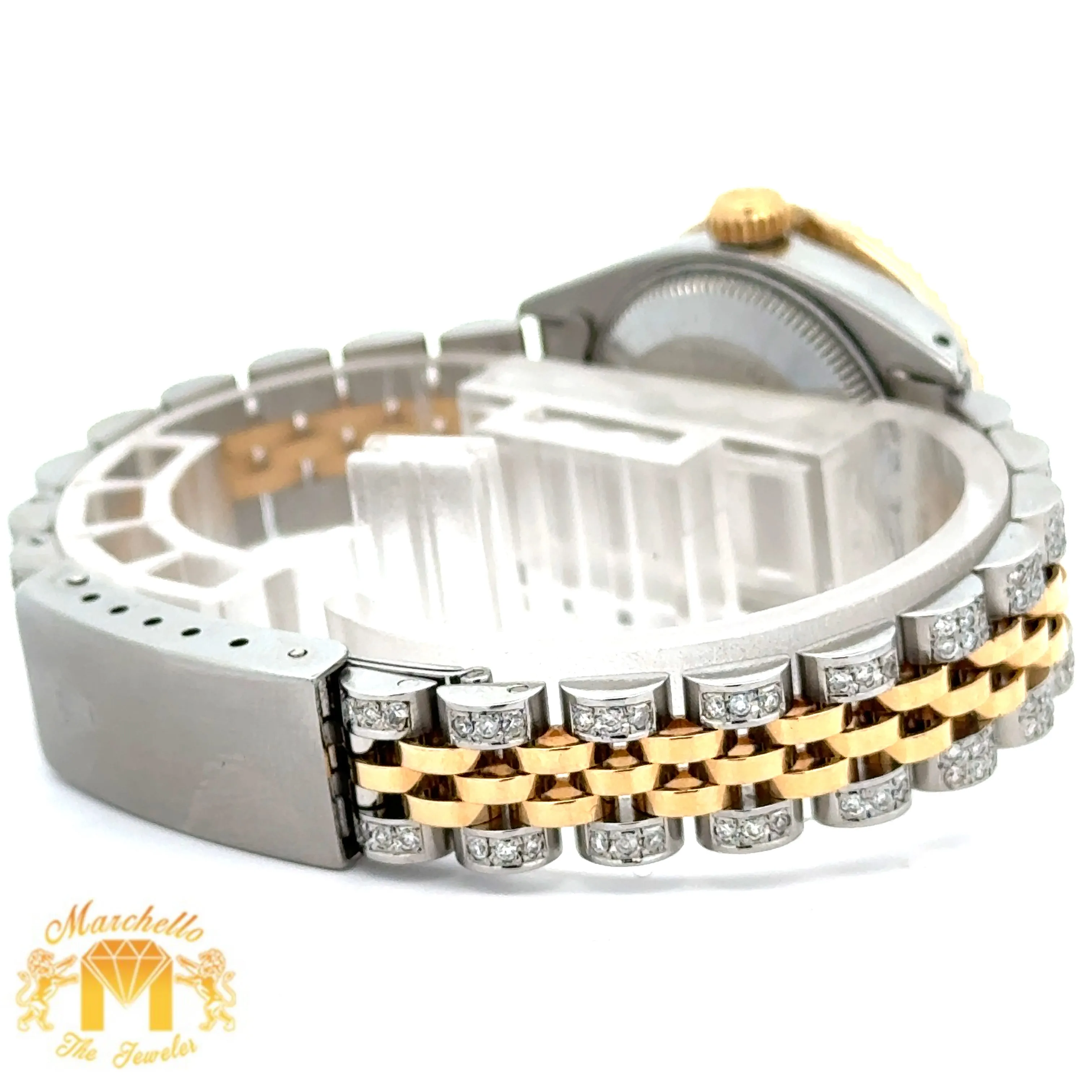 3ct diamonds Ladies` 26mm Rolex Diamond Watch with Two-Tone Jubilee Bracelet