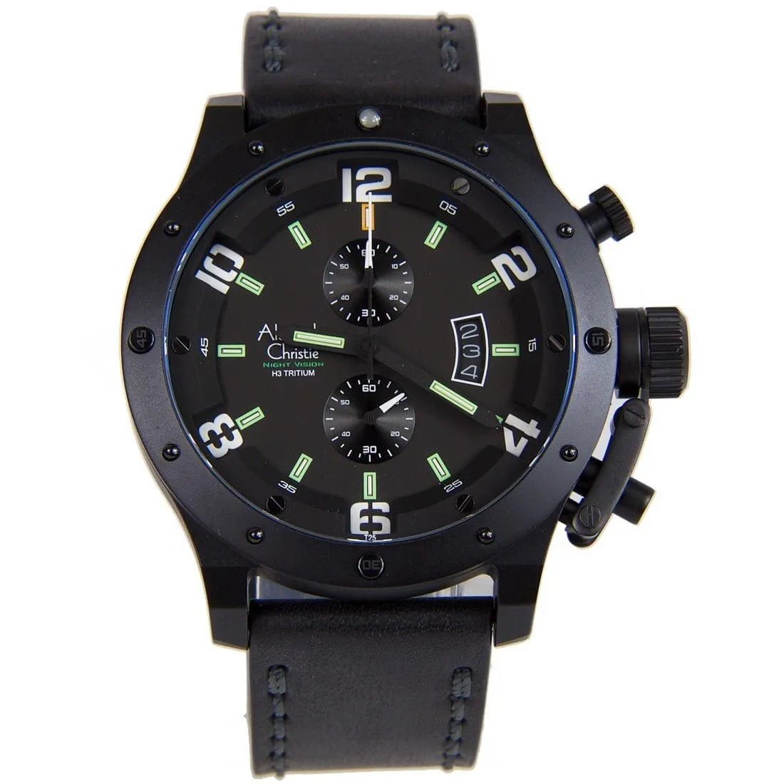 9218NMCLIPBA Alexandre Christie Night Vision Quartz Analog Mens Watch
