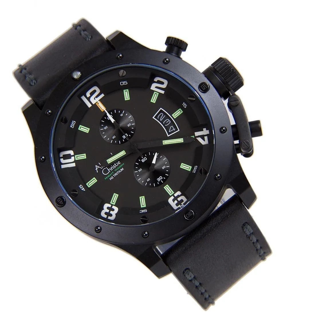 9218NMCLIPBA Alexandre Christie Night Vision Quartz Analog Mens Watch