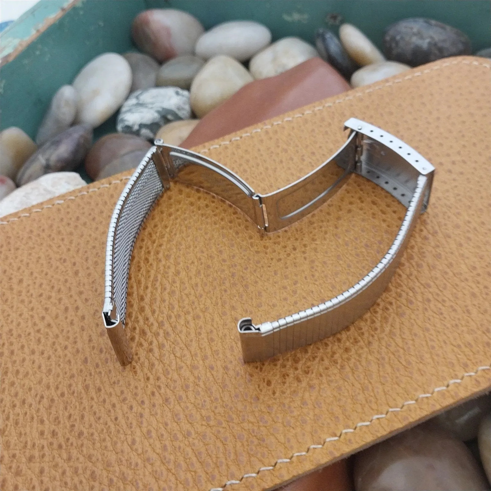 Accutron Stainless Steel nos Classic 1960s Vintage Watch Band 18mm 19mm 17.2mm