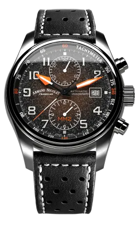 Armand Nicolet Men's Watch MM2 Chronograph 43mm Black A647P-KN-BP22641NAC