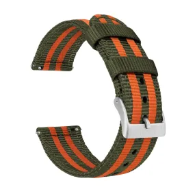 Army Green & Orange | Two-Piece NATO® Style by Barton Watch Bands