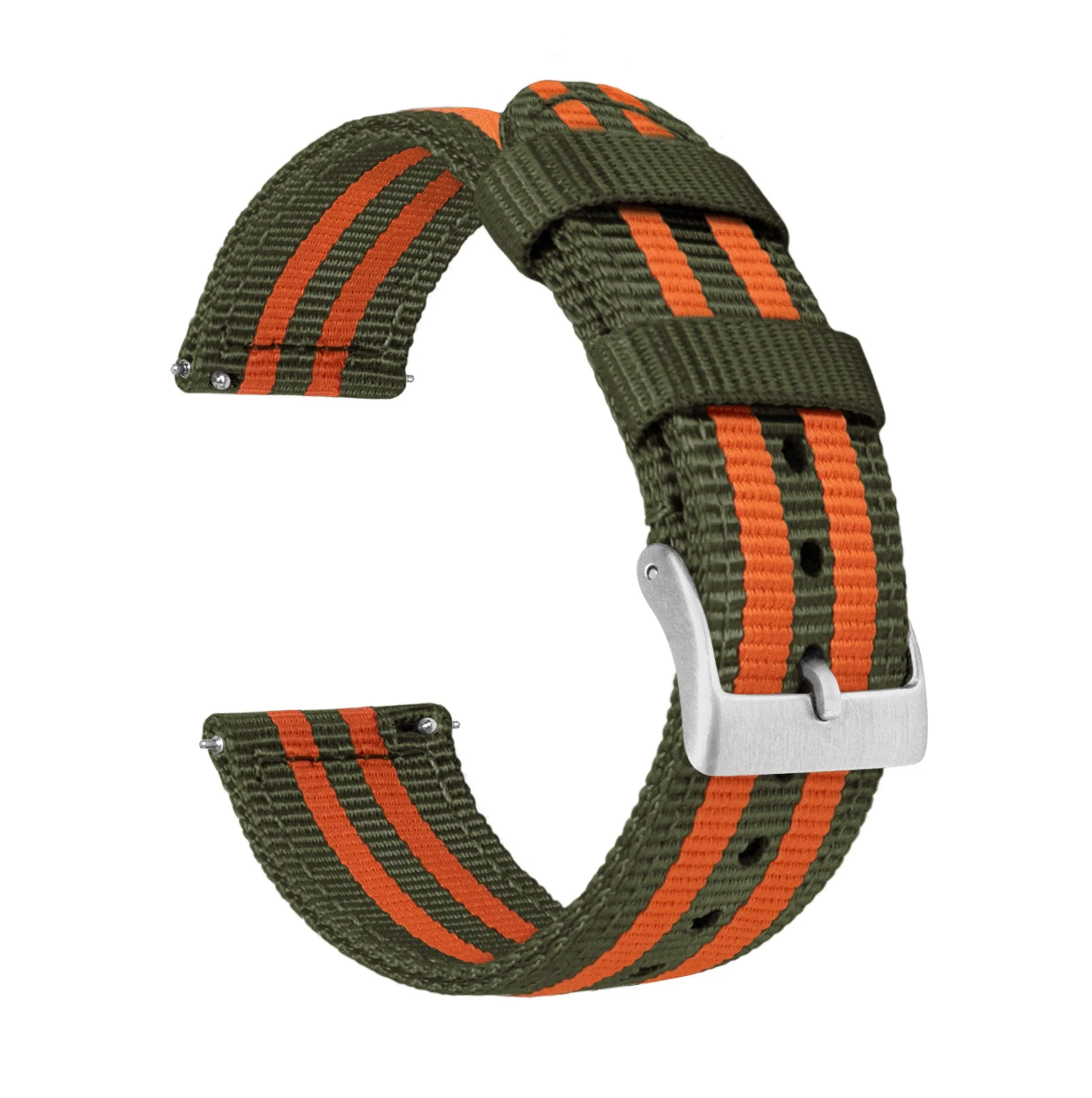 Army Green & Orange | Two-Piece NATO® Style by Barton Watch Bands