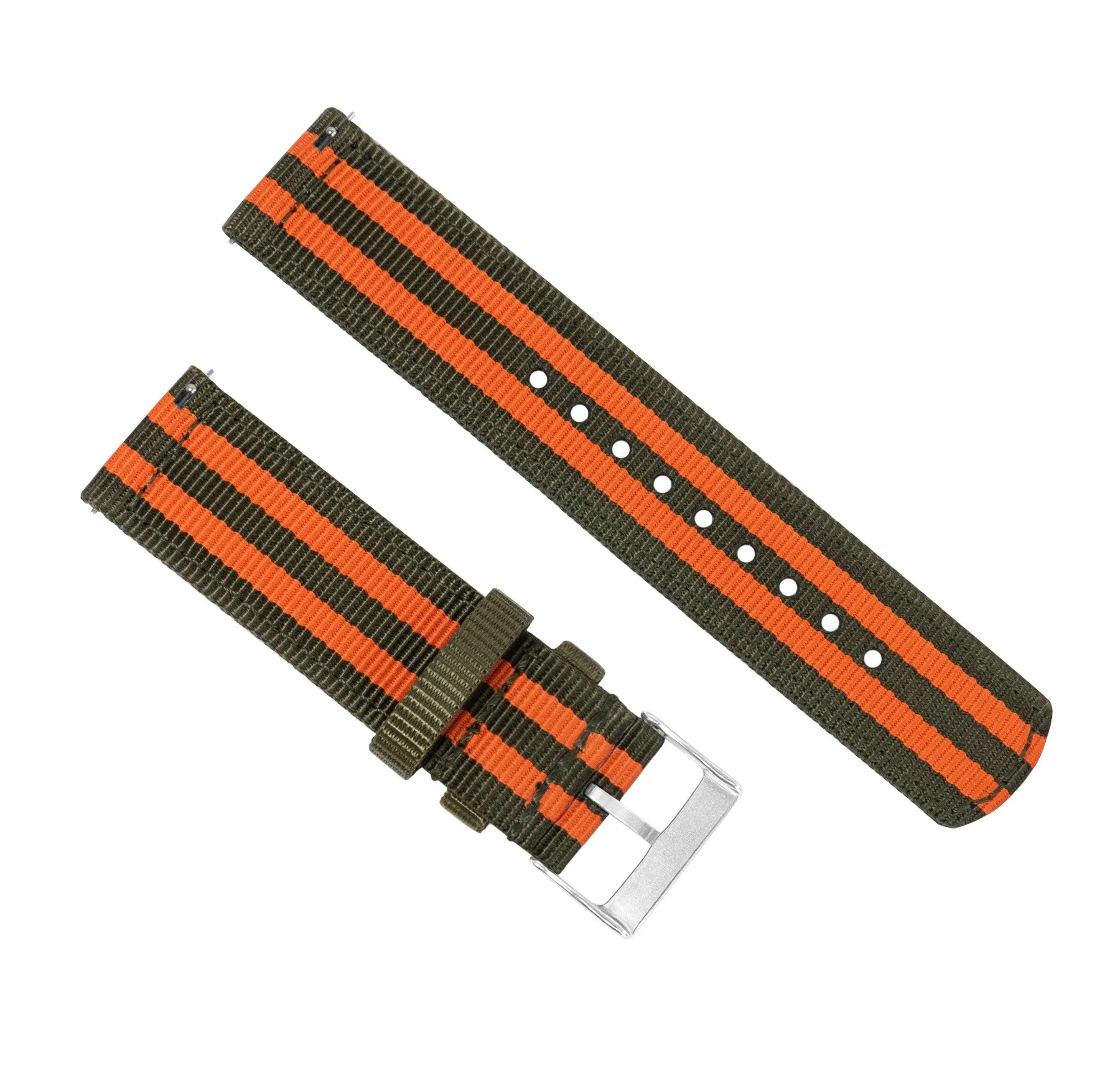 Army Green & Orange | Two-Piece NATO® Style by Barton Watch Bands