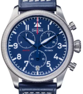 Aviator Fly Back Quartz Chronograph Blue Men's Pilot Watch 16249945