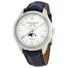 Baume et Mercier Clifton Moonphase Automatic White Dial Men's Watch 10450