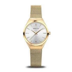 Bering 29mm Ultra Slim Yellow Gold Plated Quartz Watch
