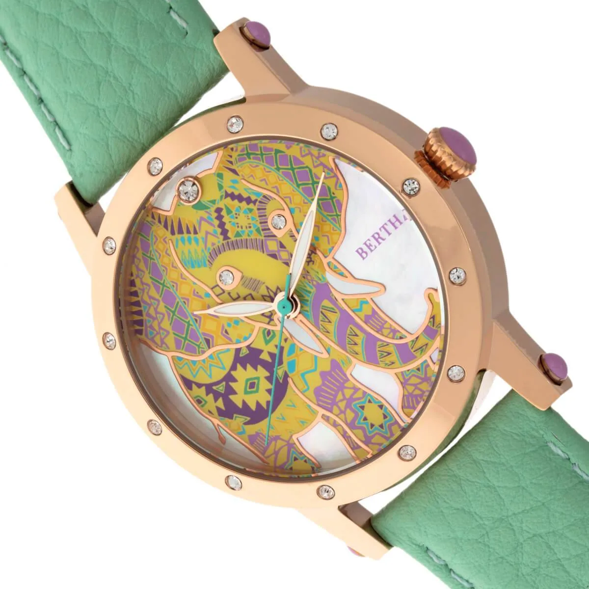 Bertha Betsy MOP Leather-Band Ladies Watch