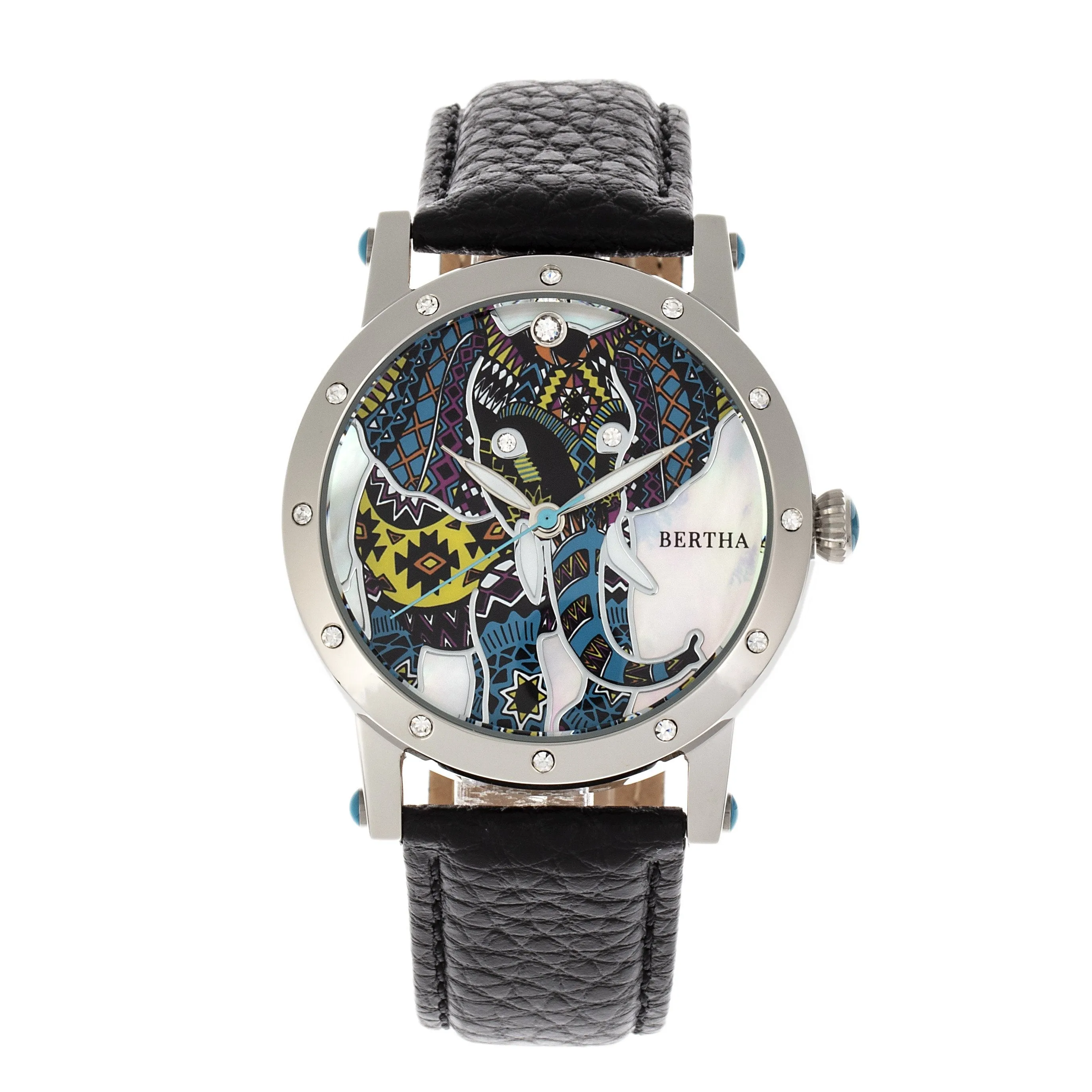 Bertha Betsy MOP Leather-Band Ladies Watch