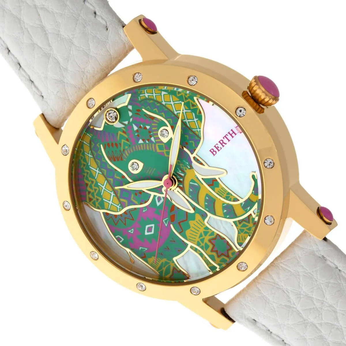 Bertha Betsy MOP Leather-Band Ladies Watch