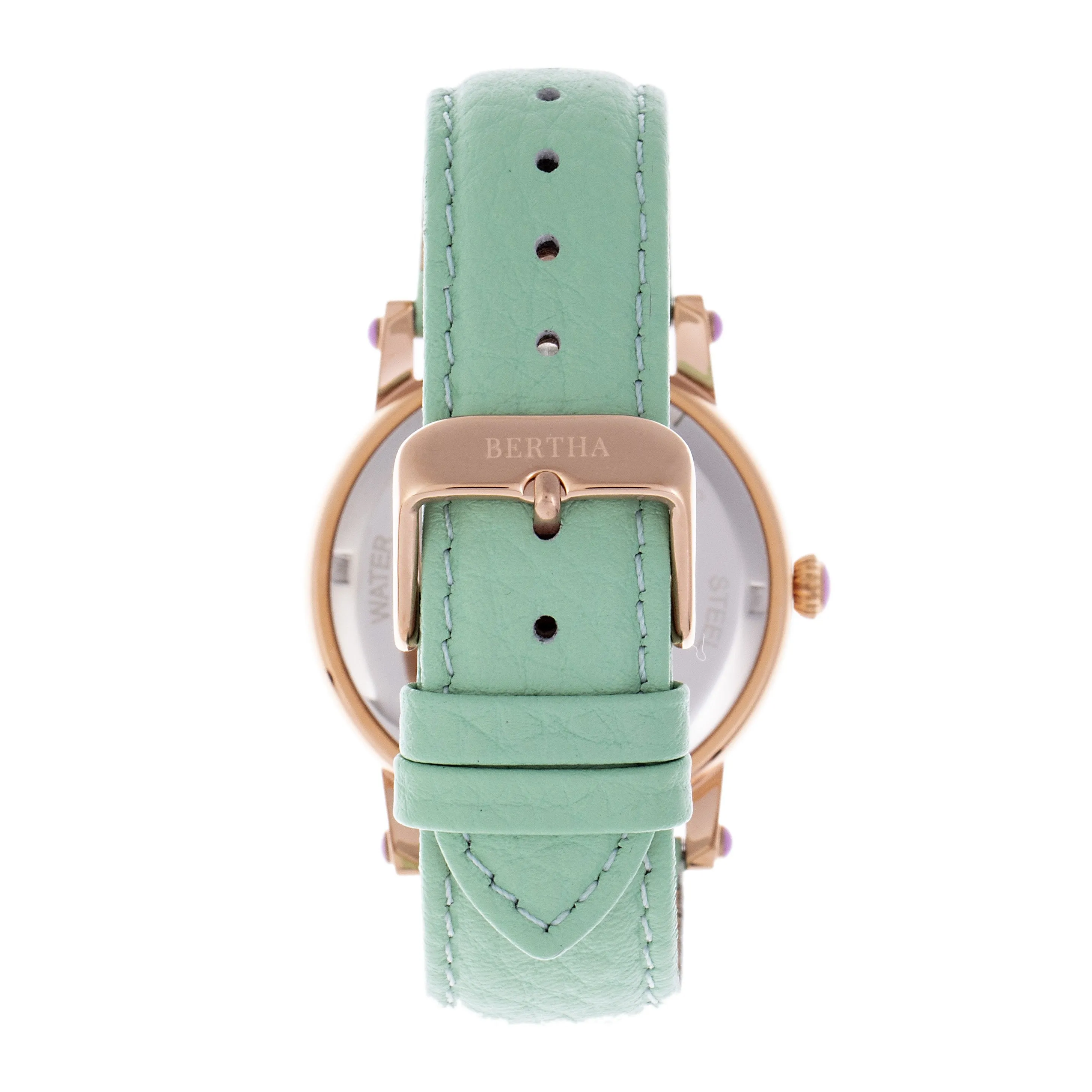 Bertha Betsy MOP Leather-Band Ladies Watch