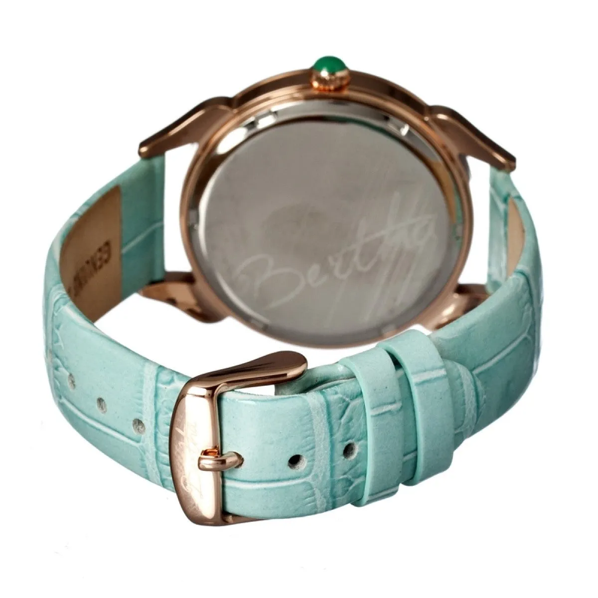 Bertha Clover MOP Leather-Band Ladies Watch