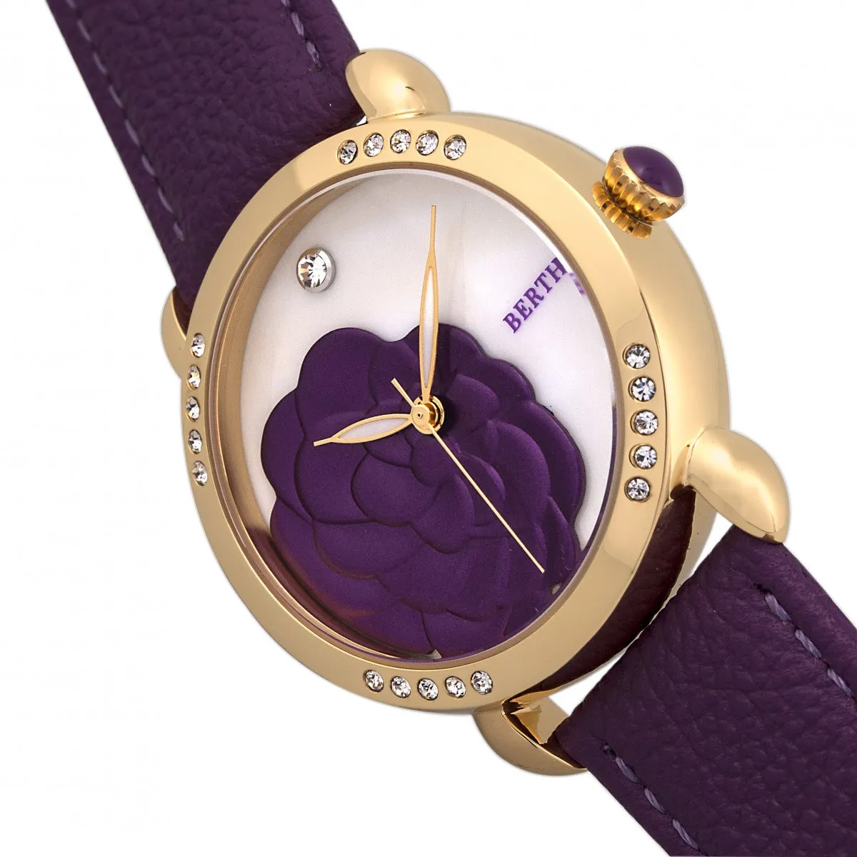 Bertha Daphne MOP Leather-Band Ladies Watch