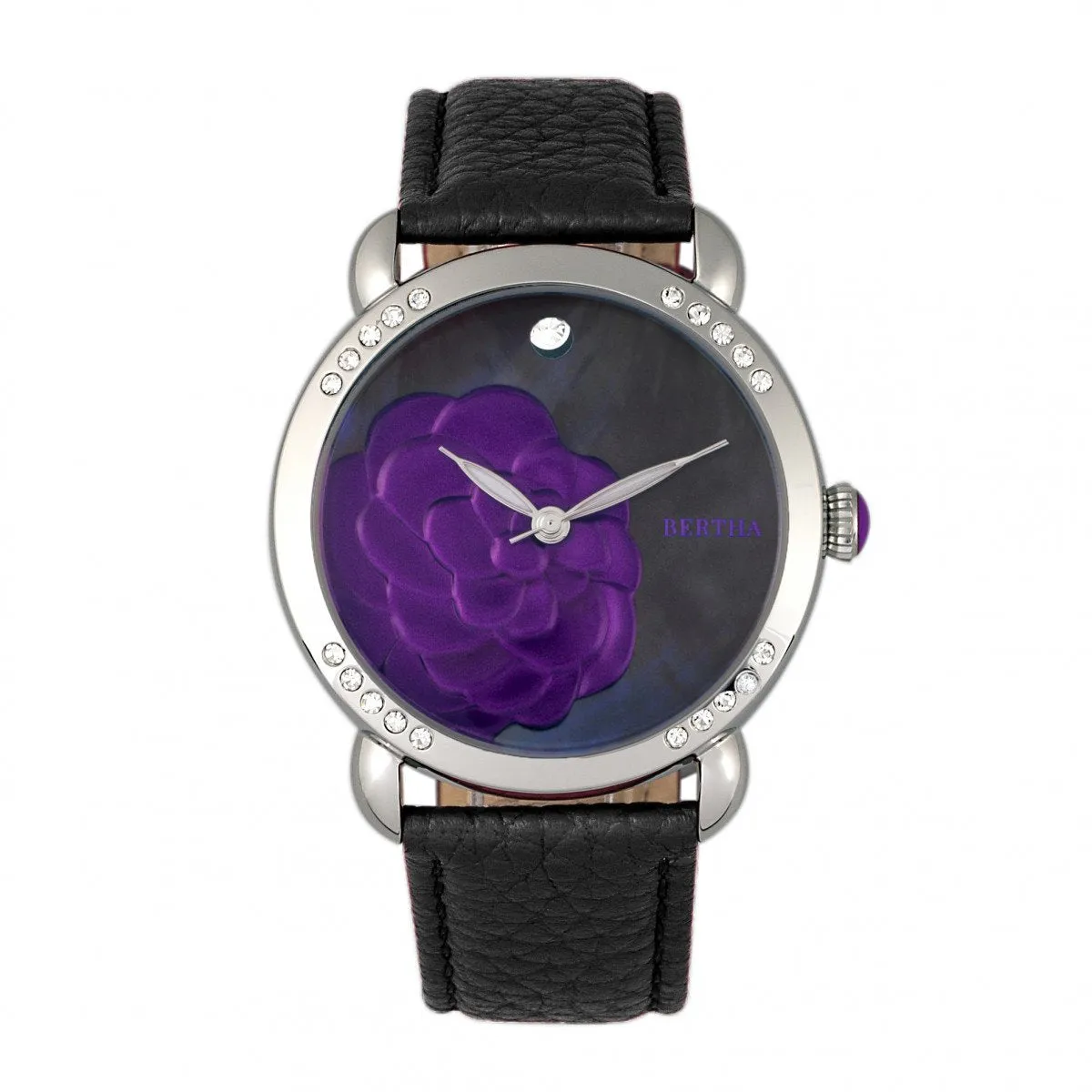 Bertha Daphne MOP Leather-Band Ladies Watch