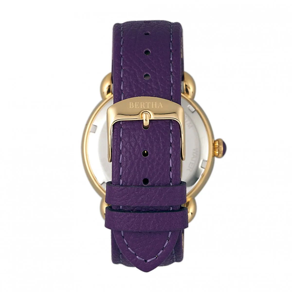 Bertha Daphne MOP Leather-Band Ladies Watch