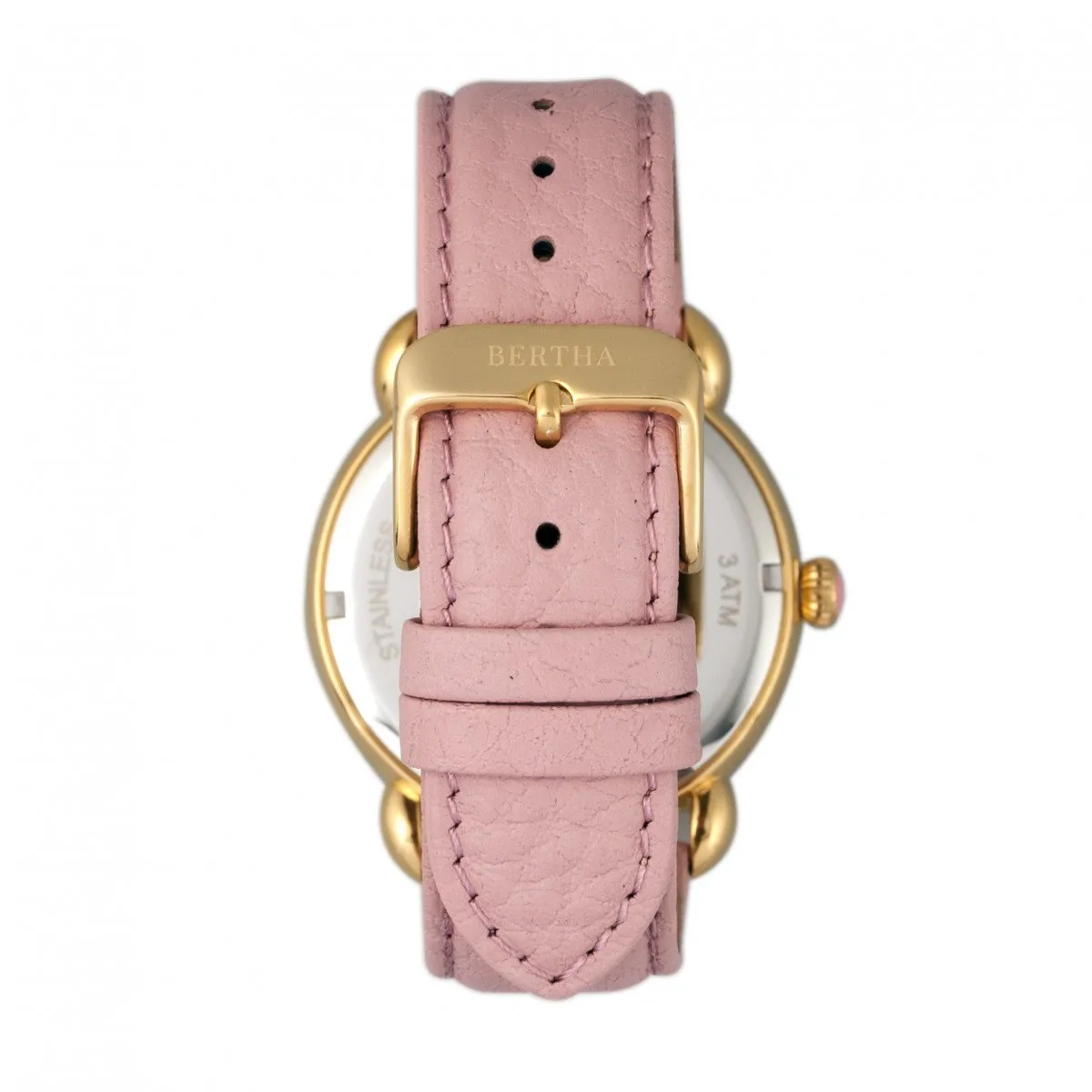 Bertha Daphne MOP Leather-Band Ladies Watch