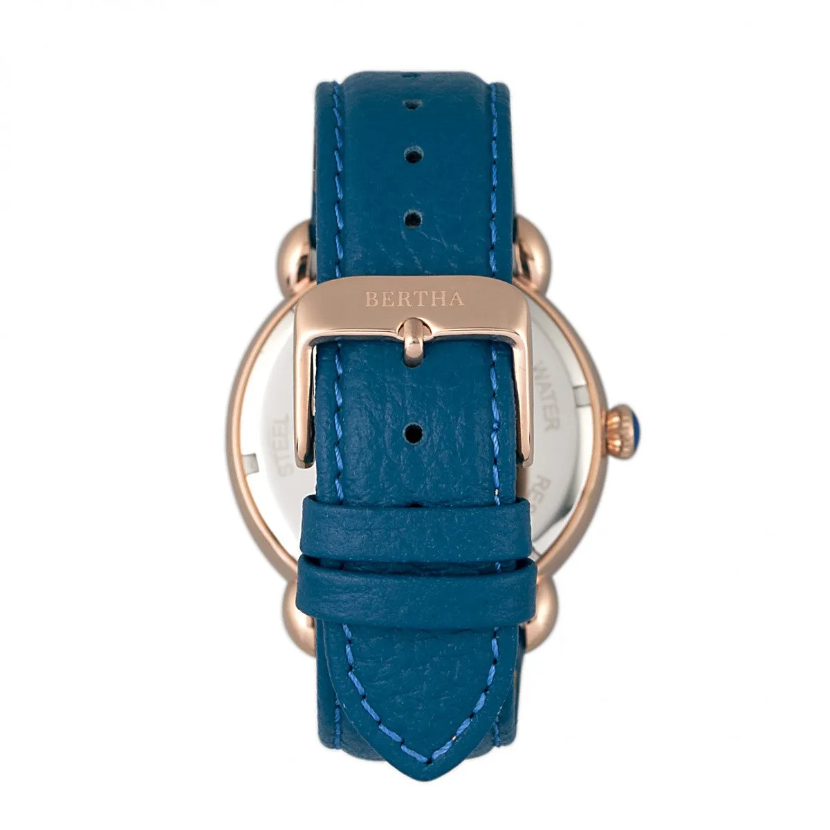 Bertha Daphne MOP Leather-Band Ladies Watch