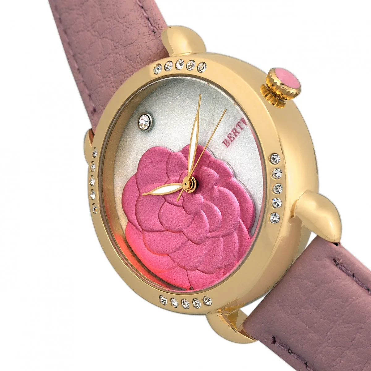 Bertha Daphne MOP Leather-Band Ladies Watch