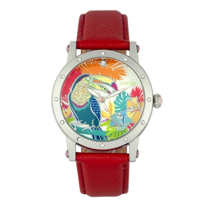 Bertha Gisele MOP Leather-Band Ladies Watch