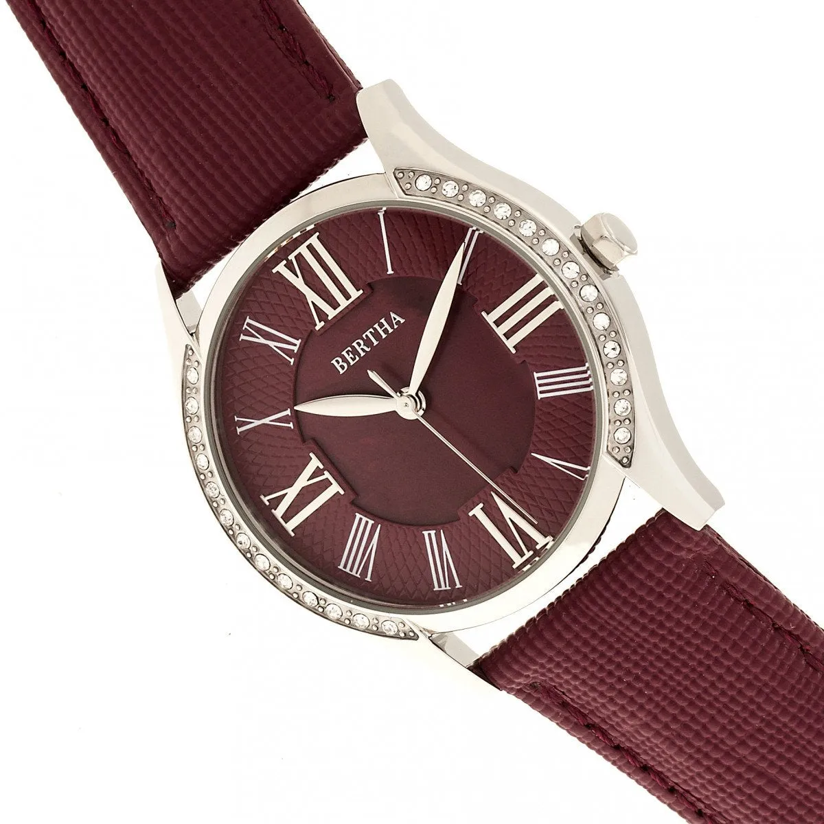Bertha Sadie Mother-of-Pearl Leather-Band Watch