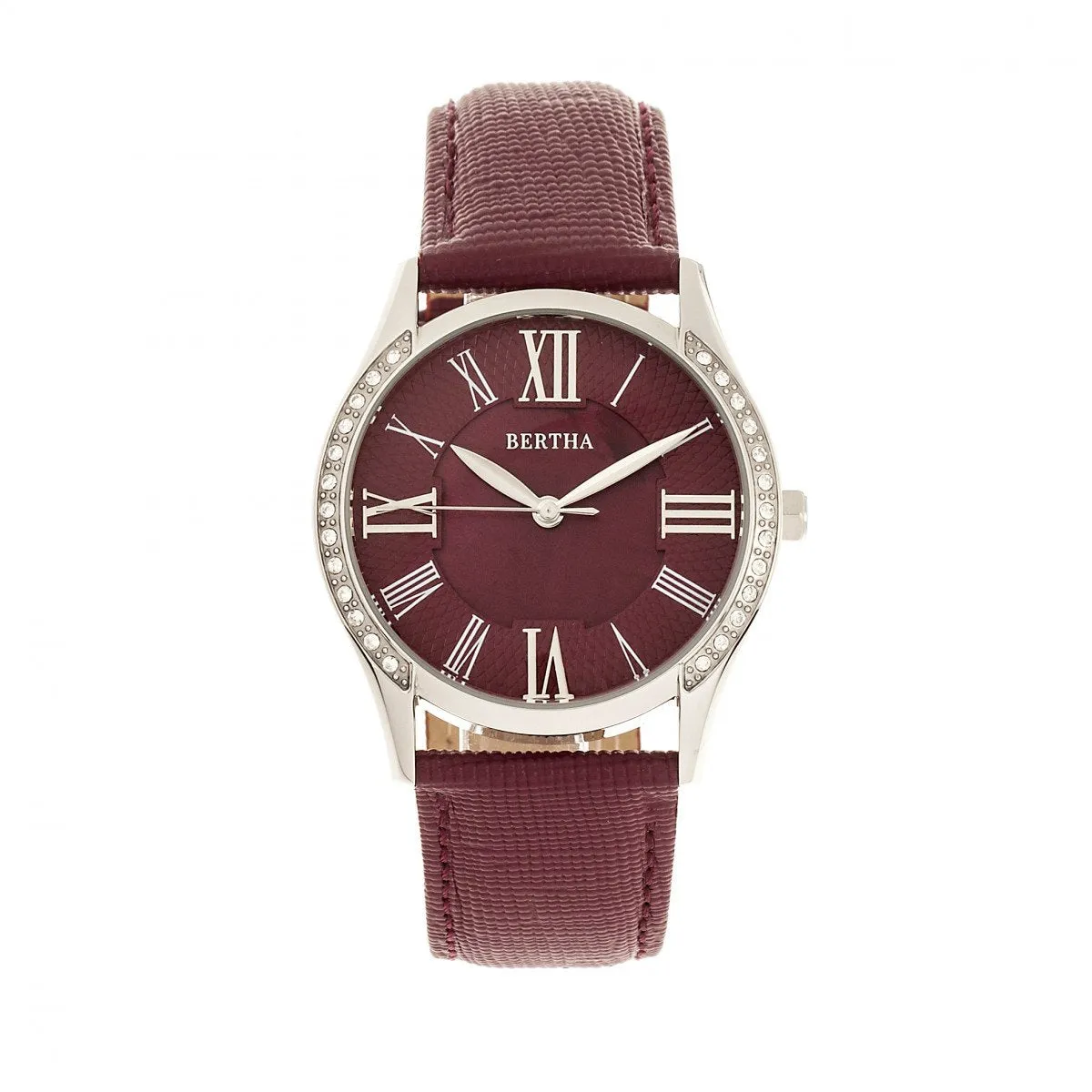 Bertha Sadie Mother-of-Pearl Leather-Band Watch