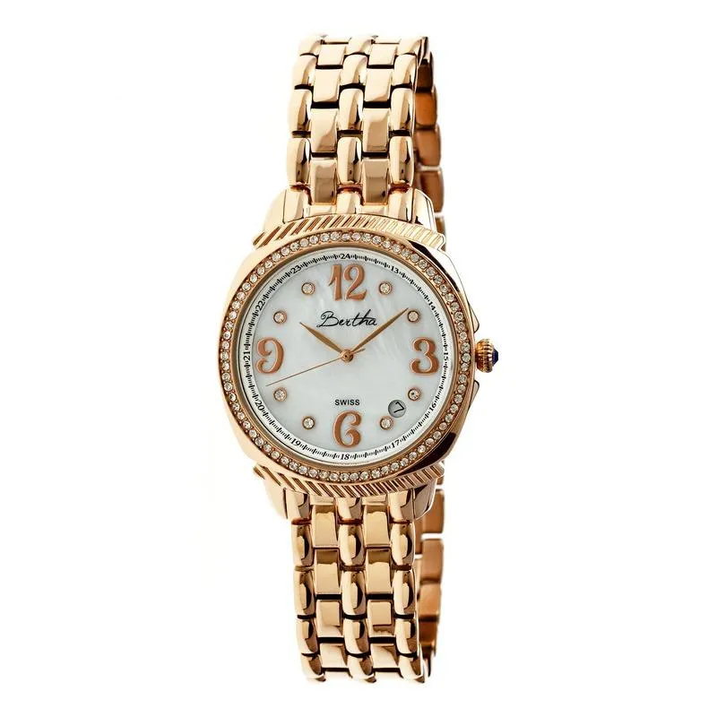 Bertha Samantha MOP Ladies Swiss Bracelet Watch