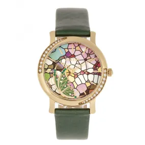 Bertha Vanessa Leather Band Watch - Green