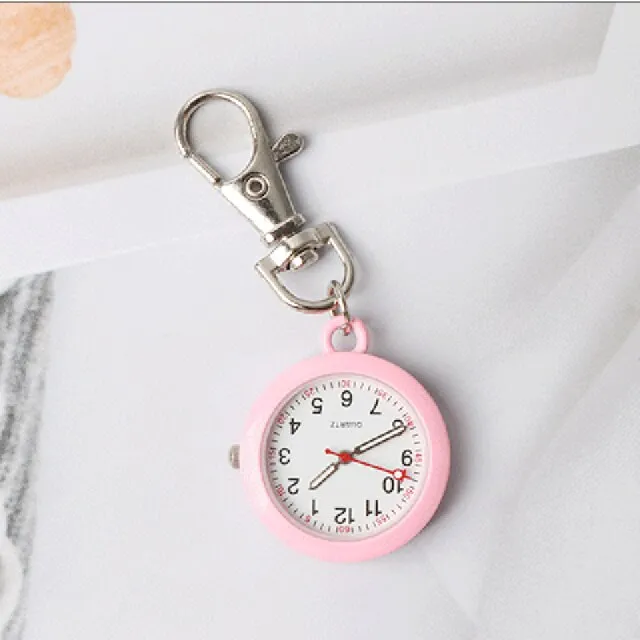 Black Nurse Watch Keychain Hospital Clock Pink Luminous Watches