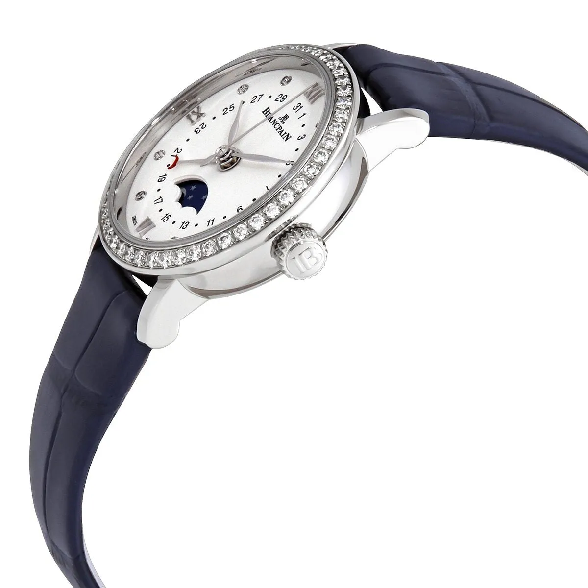 Blancpain Villeret Quantieme Phases de Lune Automatic Diamond Ladies Watch 6106-4628-55A
