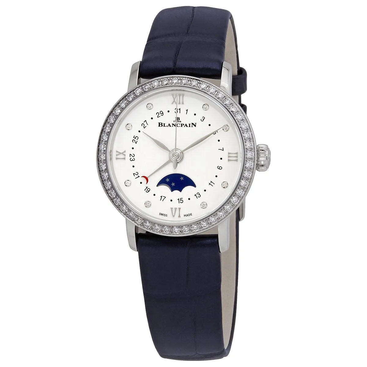 Blancpain Villeret Quantieme Phases de Lune Automatic Diamond Ladies Watch 6106-4628-55A