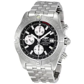 Breitling Chrono Galactic Black Dial Men's Watch SS A1336410-B719