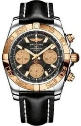 Breitling Chronomat 41 Black Dial Chronograph Steel and 18K Rose Gold Men's Watch CB014012-BA53BKLT CB014012-BA53-428X-A18BA.1