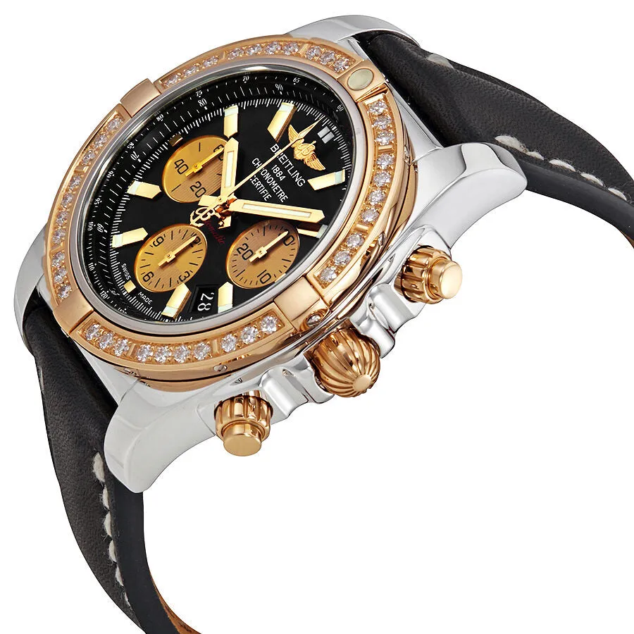 Breitling Chronomat 44 Automatic Black Dial Chronograph Diamond Men's Watch CB011053-B968BKLST CB011053-B968-435X-A20BA.1