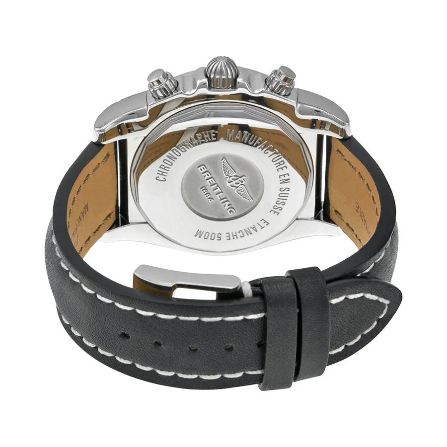 Breitling Chronomat 44 Black Dial Black Leather Men's Watch AB011011-B967BKLT AB011012-B967-435X-A20BA.1