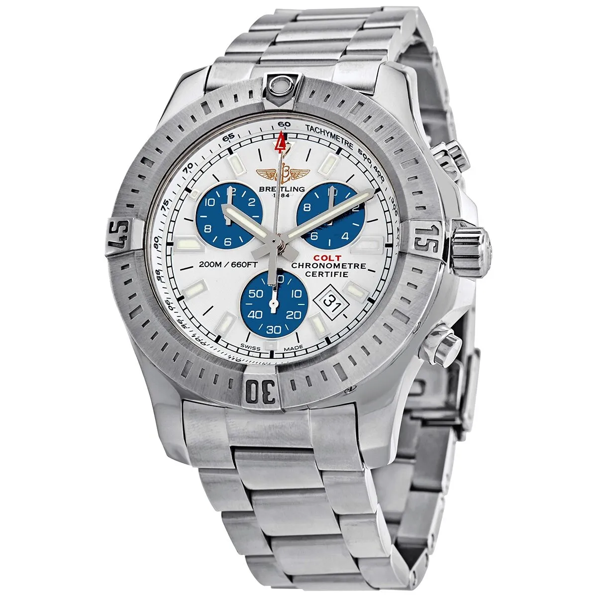 Breitling Colt Chronograph 44 Silver Dial Men's Watch A73388111G1A1