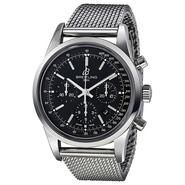 Breitling Transocean Chronograph Automatic Chronometer Black Dial Men's Watch AB015212/BA99 AB015212-BA99-154A