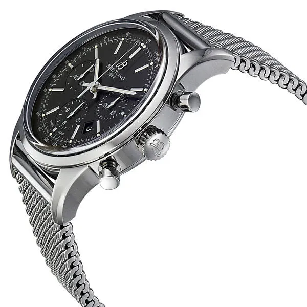Breitling Transocean Chronograph Automatic Chronometer Black Dial Men's Watch AB015212/BA99 AB015212-BA99-154A
