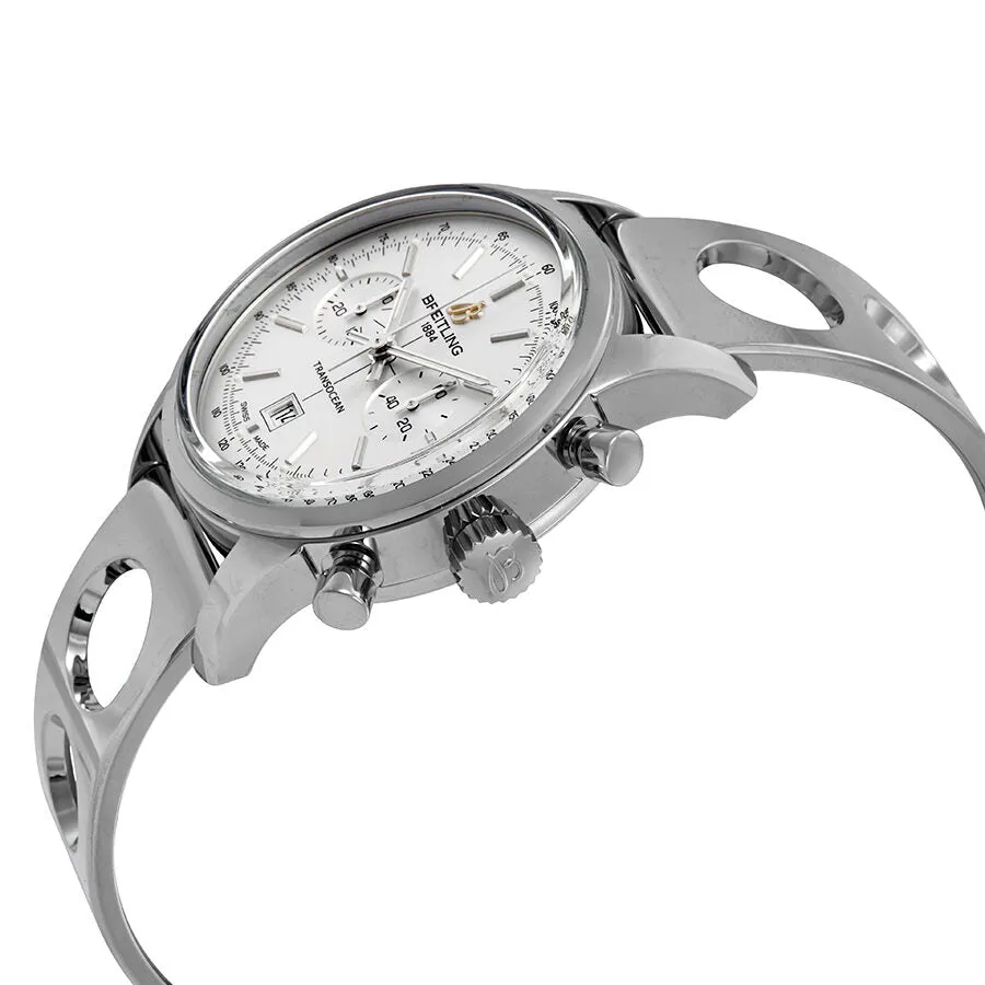 Breitling Transocean Chronograph Automatic Silver Dial Men's Watch A4131012/G757SS A4131012-G757-223A