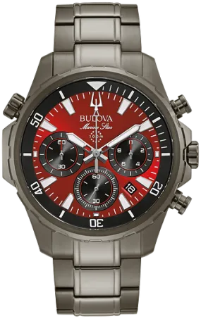 Bulova Marine Star Red Dial Chronograph Men Watch 98B350