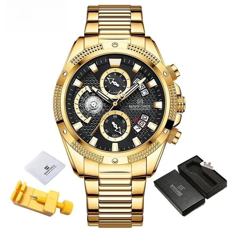 Business Quartz Calendar Male Watches Waterproof Stainless Steel Men Wristwatch