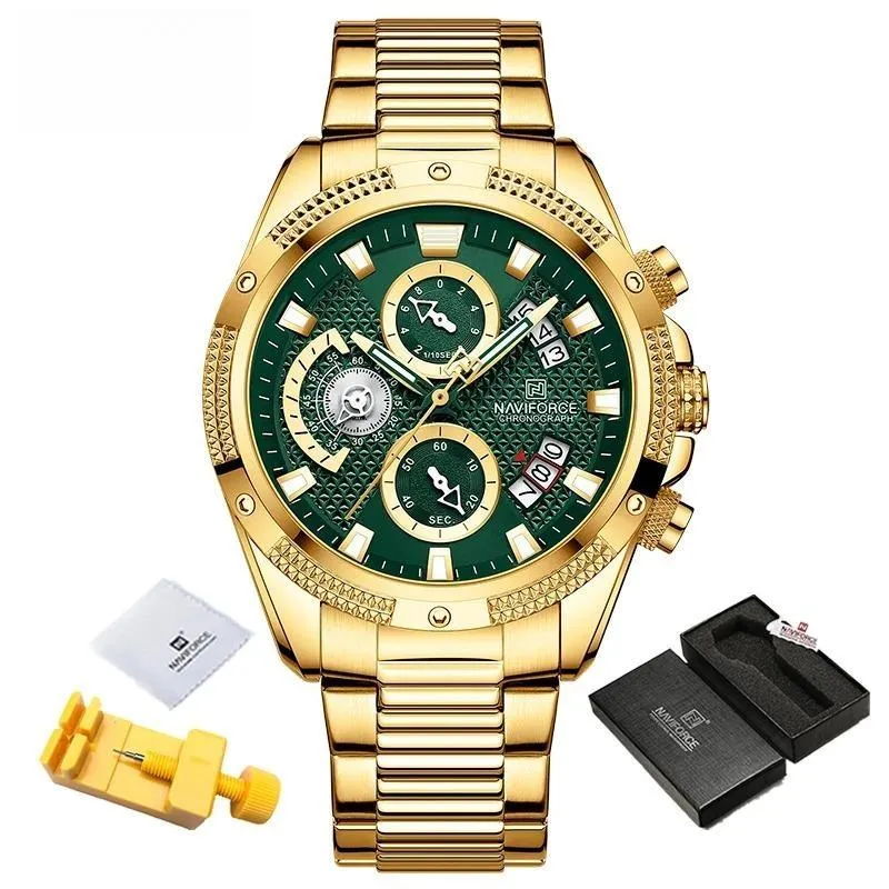 Business Quartz Calendar Male Watches Waterproof Stainless Steel Men Wristwatch