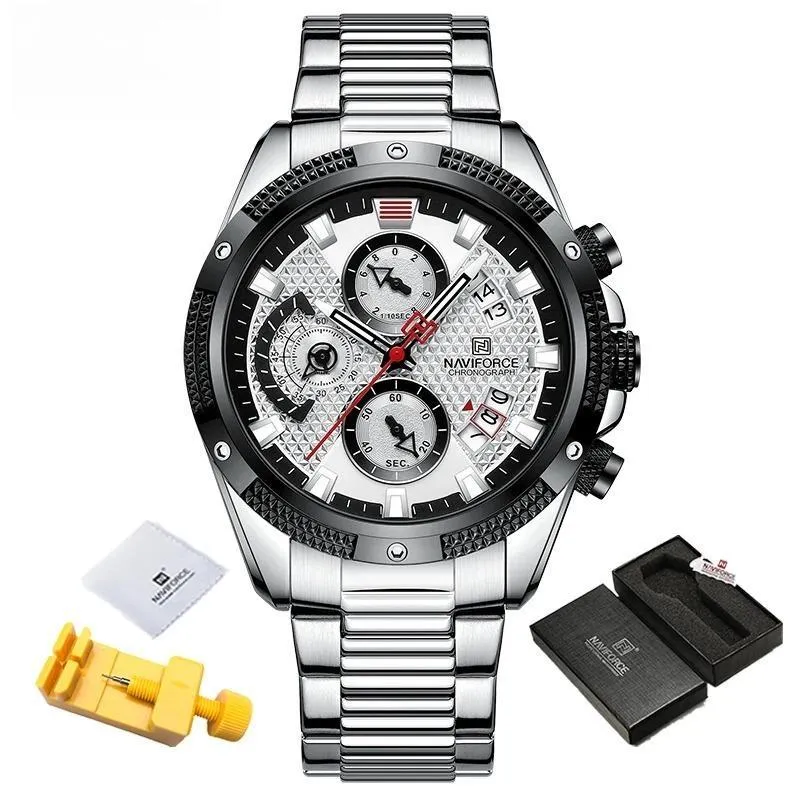 Business Quartz Calendar Male Watches Waterproof Stainless Steel Men Wristwatch